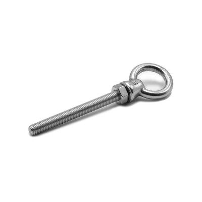 Long eye bolt with washer and nut