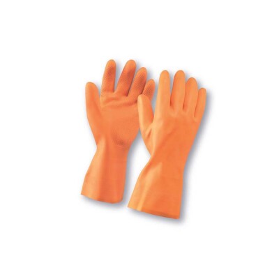 Natural latex gloves flock-lined