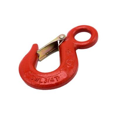 Carbon steel lifting hook with safety latch