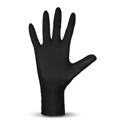 Professional nitrile gloves black Diamond texture
