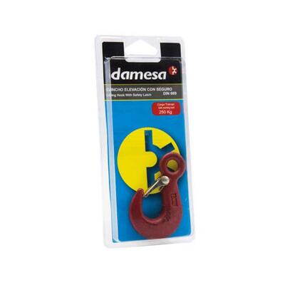 Din 689 lifting hook with safety latch